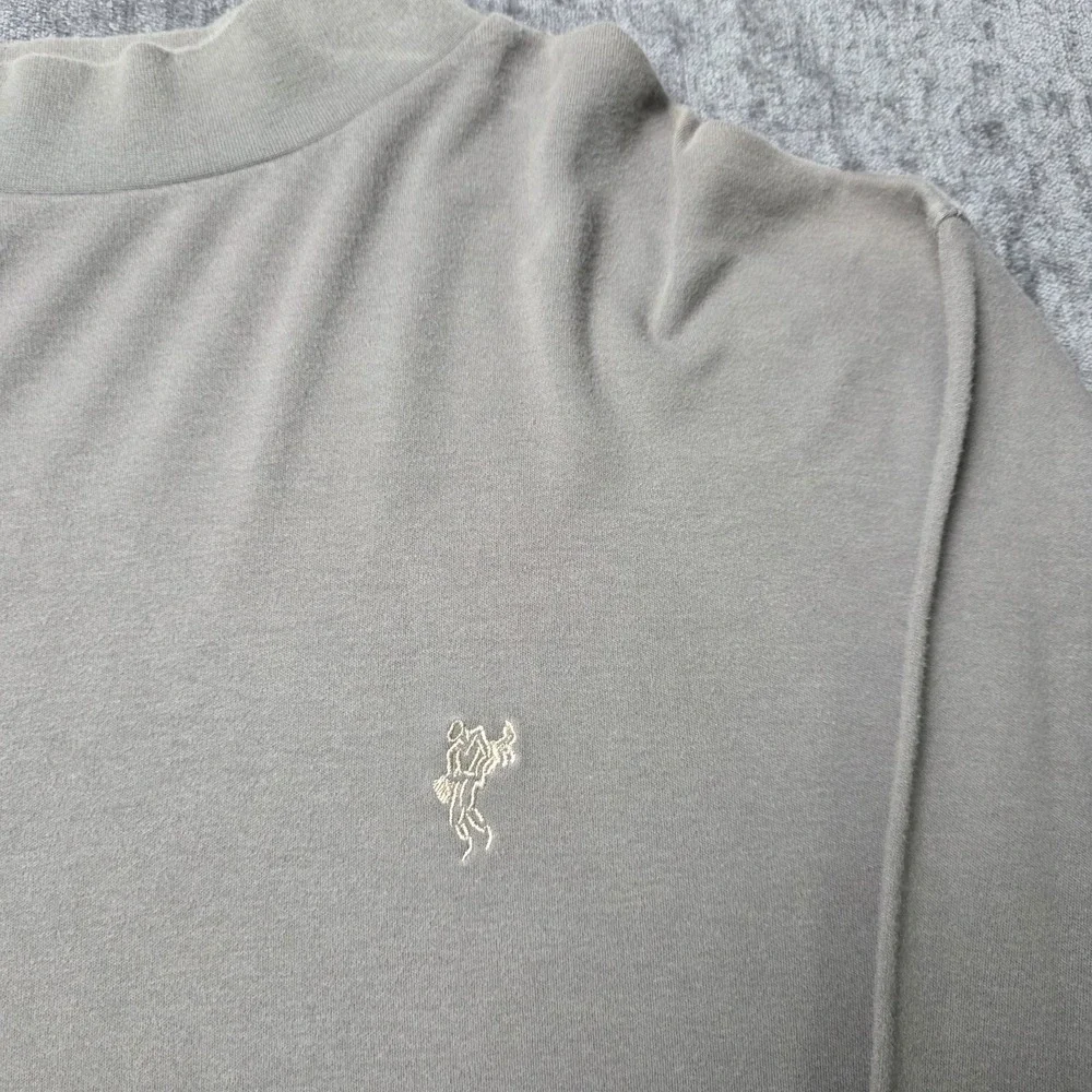 Vtg Ashworth Mock Neck T Shirt Mens XL Gray Long Sleeve Golf Preppy Made Canada